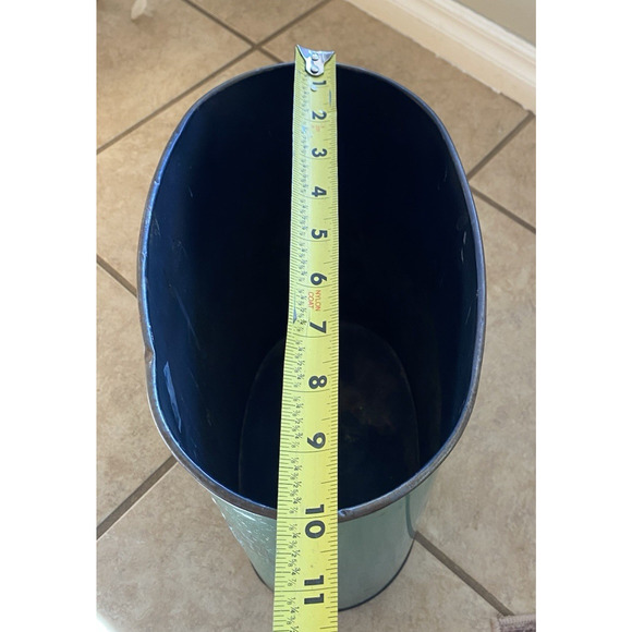 Harvell Metal Trash Can Vintage MCM Horse & Carriage Buggy Green Victorian - Picture 13 of 13